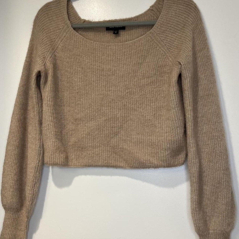 Express Women's Tan Scoop Neck Sweater